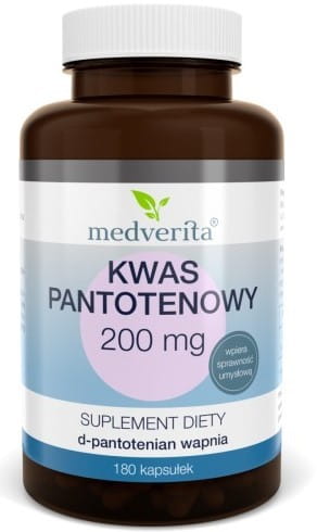 Pantothensäure 200 MG 180 Kapseln MEDVERITA - Biolaboratorium
