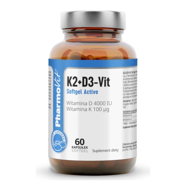 Vitamin K2 D3 Softgel aktiv 60 Kapseln PHARMOVIT - Biolaboratorium