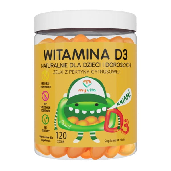 Natürliche Gummibärchen mit Vitamin D3 120 Stk. MYVITA - Biolaboratorium