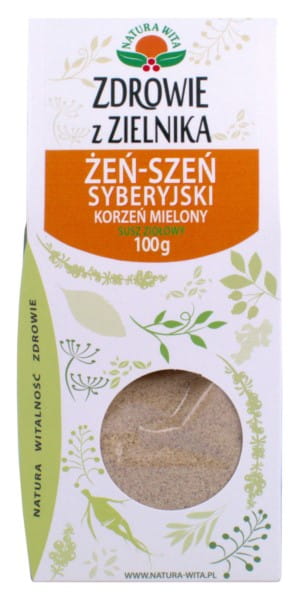 Ginseng - Gemahlene Wurzel des sibirischen Ginsengs 100 NATURA WILLKOMMEN - Biolaboratorium