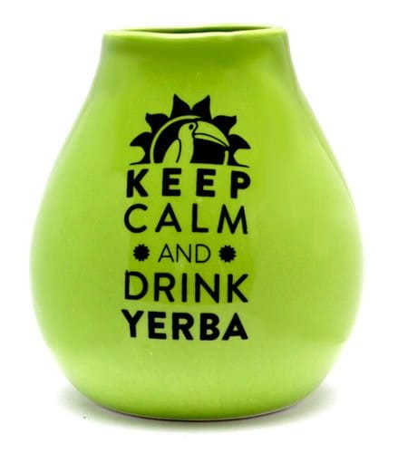 Luka grüner Keramikmatero mit Logo mattgrün 350 ml - BIO MATE GRÜN - Biolaboratorium