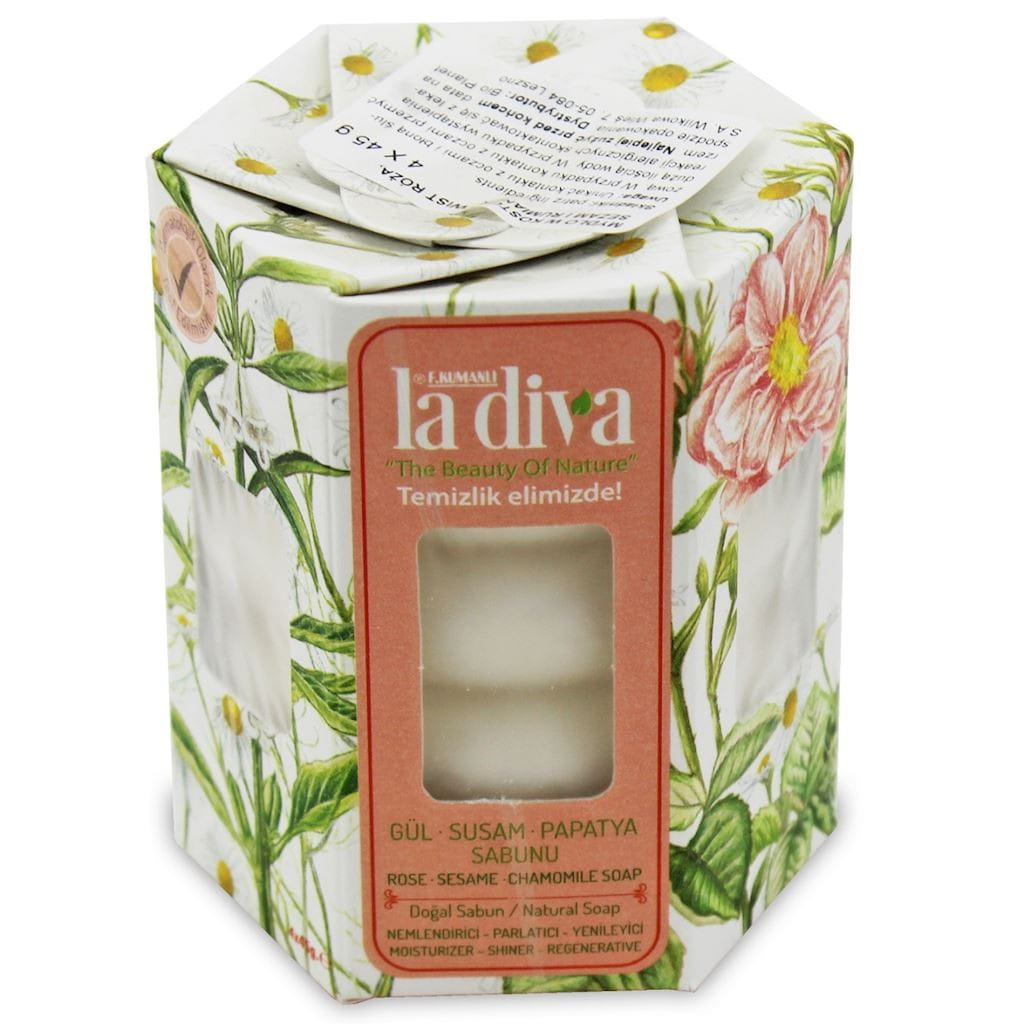 Twist Stückseife Rose Sesam und Kamille (4 x 45 g) 180 g - LA DIVA - Biolaboratorium