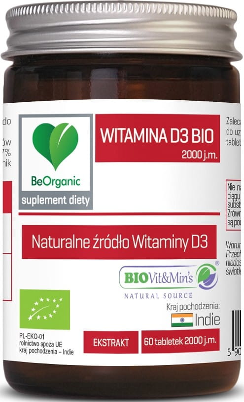 Vitamin D3-Extrakt BIO 60 Tabletten 50 mcg (2000 IE) - BE ORGANIC - Biolaboratorium