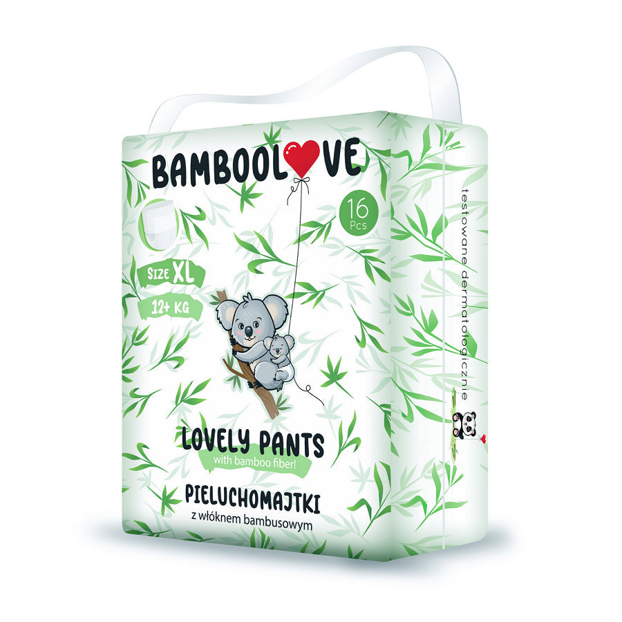 Windelhosen mit Bambusfaser Größe XL 12 + kg (16 Stück) - BAMBOOLOVE - Biolaboratorium