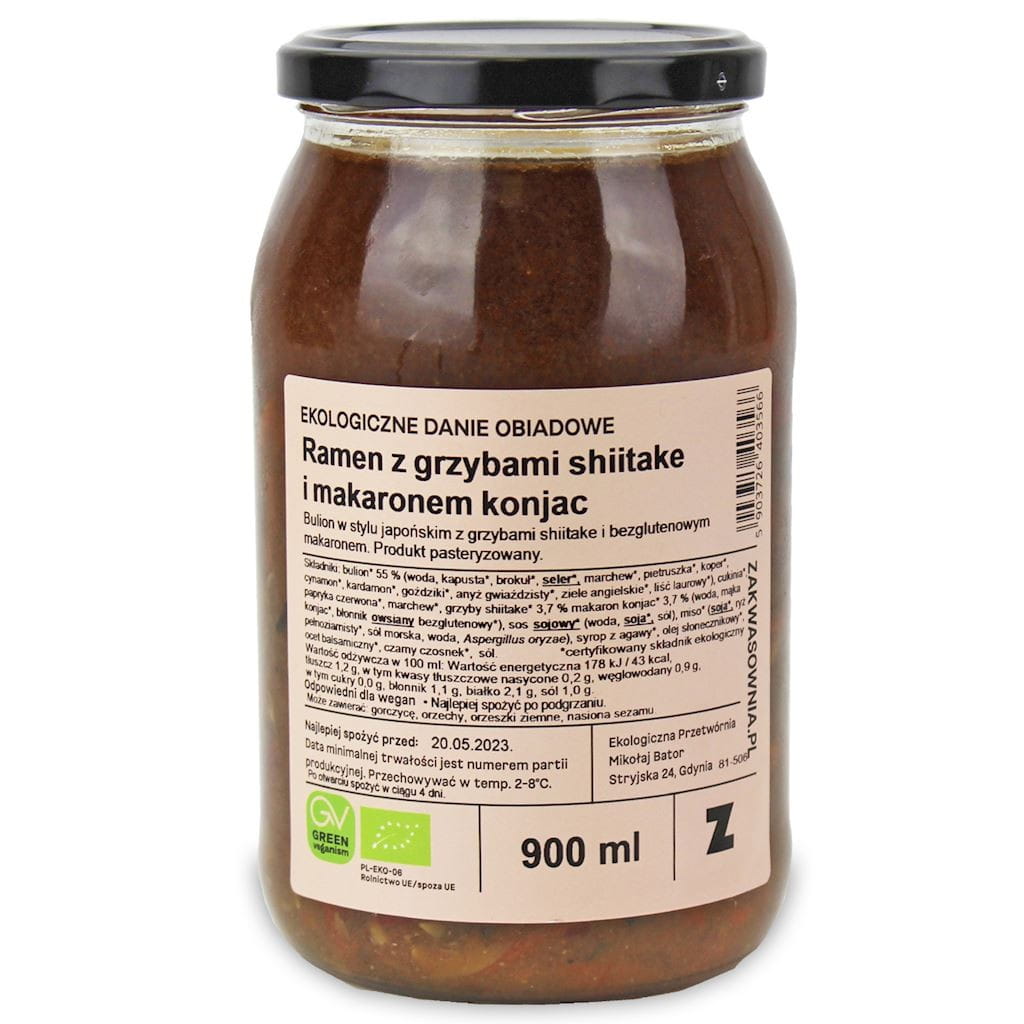Ramen-Suppe mit Shiitake-Pilzen und Konjac-Nudeln BIO 900 ml - ZAKWASOWNIA - Biolaboratorium