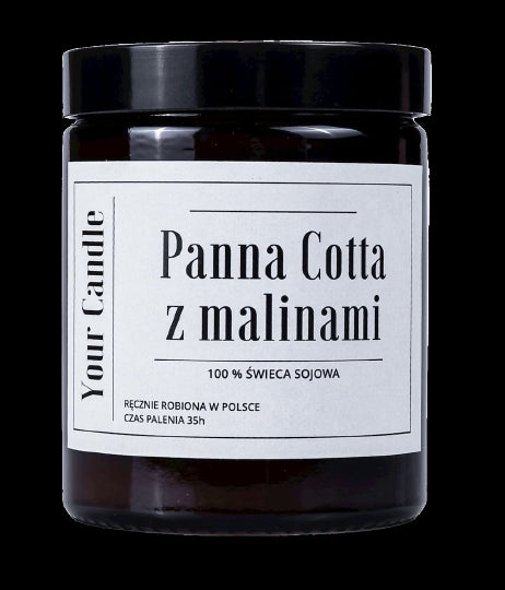 Panna Cotta Sojakerze mit Himbeeren 180 ml - IHRE KERZE - Biolaboratorium