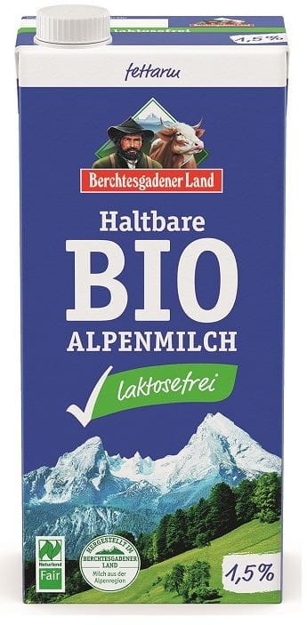 UHT-MILCH MIT WENIGER LAKTOSE (mind. 1,5 % FETT) BIO 1 L - BERCHTESGADENER LAND - Biolaboratorium