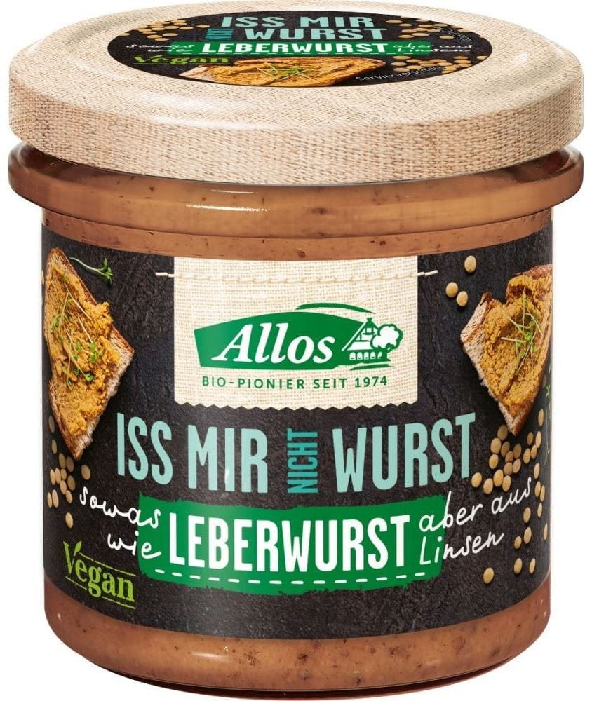 VEGANE PASTA A’LA WURST LEBERWURST GLUTENFREI BIO 135 g - ALLOS - Biolaboratorium