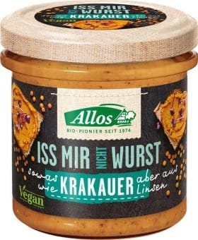 VEGANE PASTA A’LA KRAKAUER WURST GLUTENFREI BIO 135 g - ALLOS - Biolaboratorium
