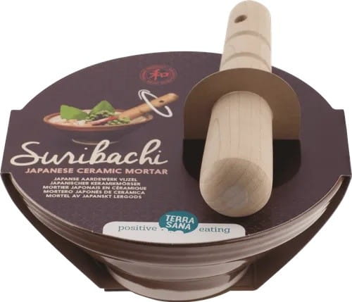 TRADITIONELLER JAPANISCHER MÖRSER SURIBAHI + PESTLE SURICOGUE 1 St. (715 g) - TERRASANA - Biolaboratorium