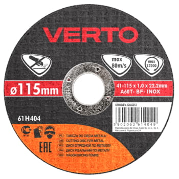 Trennscheibe für Metall 115x1,0x22,2mm Verto