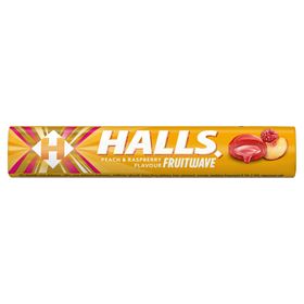 HALLS FRUITWAVE PFIRSICH-HIMBEER-SÜSSIGKEITEN 45 G 20 STÜCK