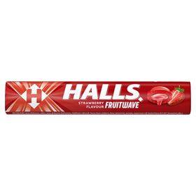 HALLS FRUITWAVE ERDBEER-SÜSSIGKEITEN 45 G 20 STÜCK