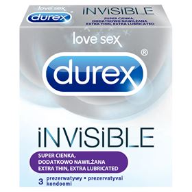 DUREX INVISIBLE EXTRA FEUCHTIGKEITSKONDOME 3 STÜCK
