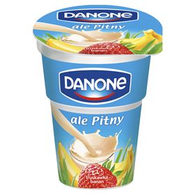 DANONE ALE trinkbares Joghurtgetränk, Banane, Erdbeere, 300 g, 12 Stück