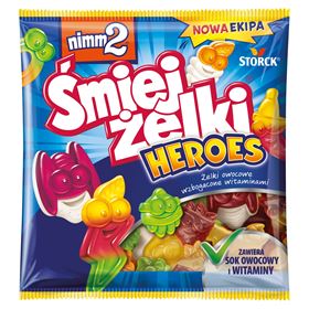 NIMM2 ŚMIEJŻELKI HEROES FRUCHTGUMMIES ANGEREICHERT MIT VITAMINEN 90 G 24 STÜCK