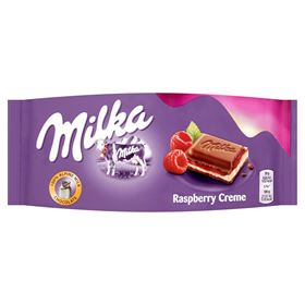 MILKA MILCHSCHOKOLADE MIT HIMBEERFÜLLUNG 100 G 22 STÜCK