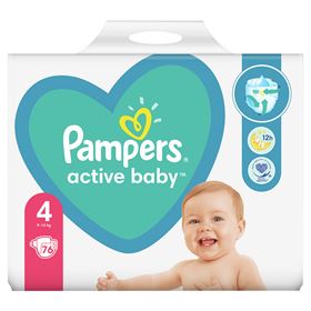 PAMPERS ACTIVE BABY GRÖSSE 4, 76 WICKELN, 9-14 KG