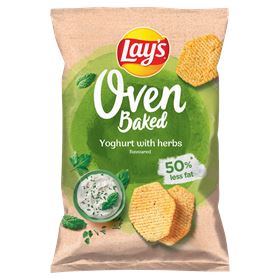 LAY'S AUS DEM OFEN GEBACKENE KARTOFFELCHIPS MIT JOGHURTGESCHMACK MIT GARTENKRÄUTERN 125 G 24 STÜCK