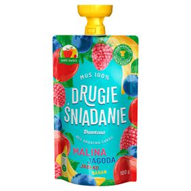 DAWTONA ZWEITES FRÜHSTÜCK MOUSSE 100 % HIMBEERE HEIDELBEERE APFEL BANANE 100 G 12 STÜCK