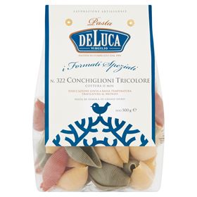 DE LUCA PASTA CONCHIGLIONI TRICOLORE 500 G 12 STÜCK