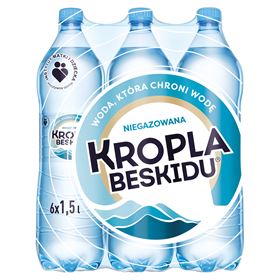 EIN TROPFEN NATÜRLICHES MINERALISCHES WASSER VON BESKID 1,5 L 6 STÜCK