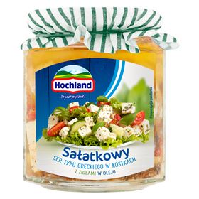 HOCHLAND SALATKÄSE GRIECHISCHER ART IN OLIVEN, OLIVEN UND KRÄUTERN 300 G 6 STÜCK