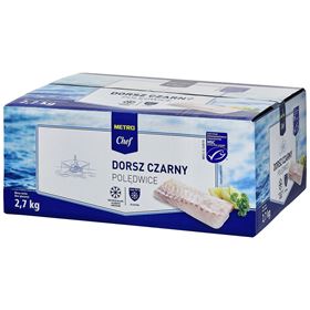 METRO CHEF SCHWARZES KABELJAU-Lendenfilet IQF gefroren (140–180 g), 2,7/3 kg