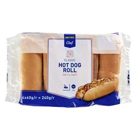 METRO CHEF HOT DOG BUN 60G 4 STÜCK