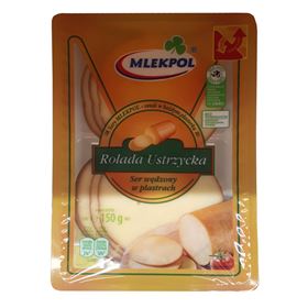 MLEKPOL ROLADA USTRZYCKA RÄUCHERKÄSE IN SCHEIBEN 150 G 12 STÜCK