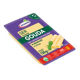 MLEKPOL GELBER GOUDA-KÄSE LAKTOSEFREIE SCHEIBEN 150 G 12 STÜCK
