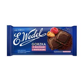 E.WEDEL BITTERSCHOKOLADE MIT HIMBEERE UND WAFFEN 80 G