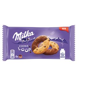 MILKA COOKIE LOOPS COOKIES MIT SCHOKOLADENSTRÄNGEN 132 G (6 STÜCK)