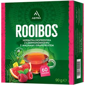 ASTRA ROOIBOS-TEE MIT HIMBEERE UND GRAPEFRUITE 60 BEUTEL 90 G 6 STÜCK