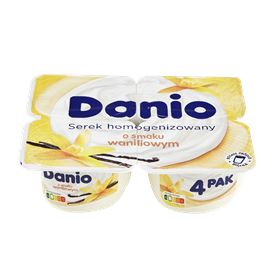 DANIO HOMOGENISIERTER KÄSE VANILLEGESCHMACK 520 G (4 X 130 G) 4 STÜCK