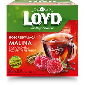 LOYD KRÄUTER-FRUIT-TEE WÄRMENDE HIMBEERE MIT ZIMT UND SCHWARZEM PFEFFER 40 G (20 X 2 G)
