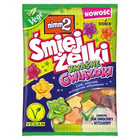NIMM2 ŚMIEJŻELKI SOUR STARS FRUCHTGUMMIS ANGEREICHERT MIT VITAMINEN 90 G 24 STÜCK