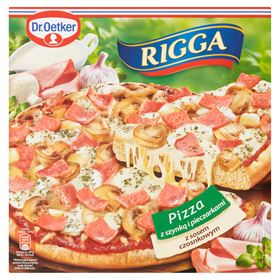 DR.OETKER RIGGA PIZZA MIT SCHINKEN UND PILZEN MIT KNOBLAUCHSAUCE 270 G