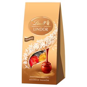 LINDT LINDOR MILCHSCHOKOLADE WEISSE UND BITTERPRALINEN MIT FÜLLUNG 100 G
