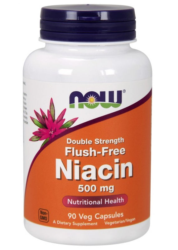 Niacin Vitamin B3 500 mg Inosit 135 mg Niacin doppelte Stärke Flush – kostenlos 90 Kapseln NOW FOODS