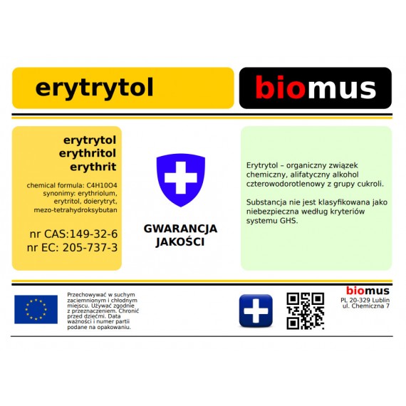 Erythrit 25 kg BIOMUS - Biolaboratorium