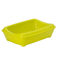 Große ovale Katzentoilette mit Rahmen lustige Farbe 38x50x14cm Zitrone [Y3610-9208 LEM] - YARRO