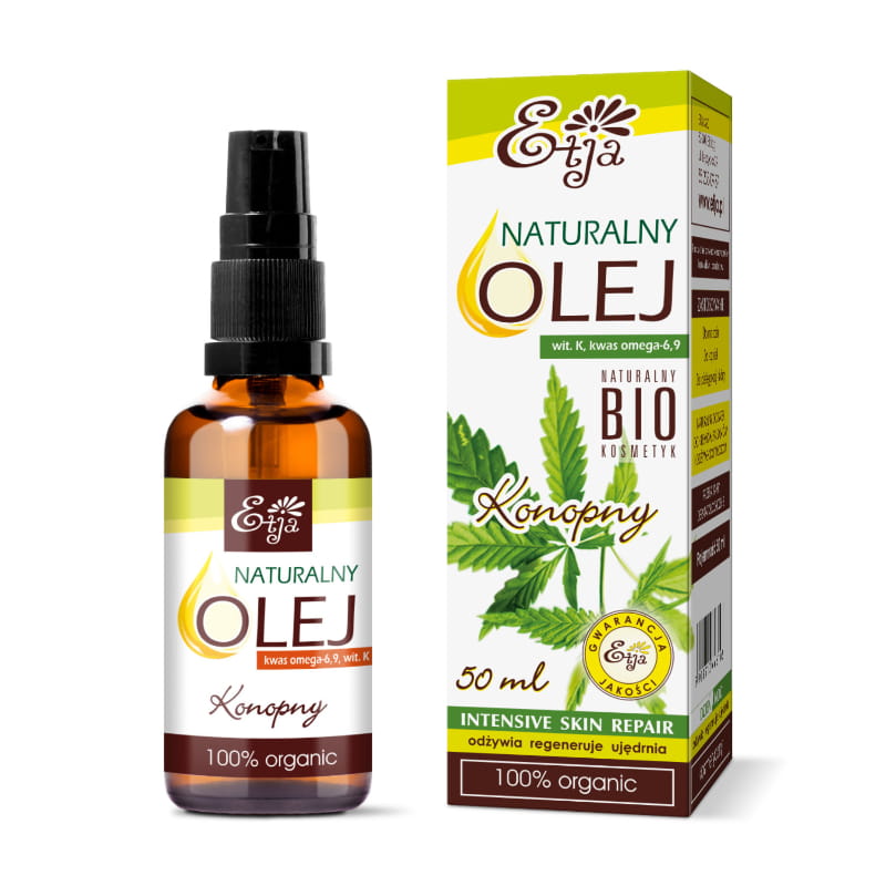 Bio-Hanföl von Biolaboratorium, unraffiniert, 50 ml Flasche mit dunklem Glas, helles Hanföl sichtbar