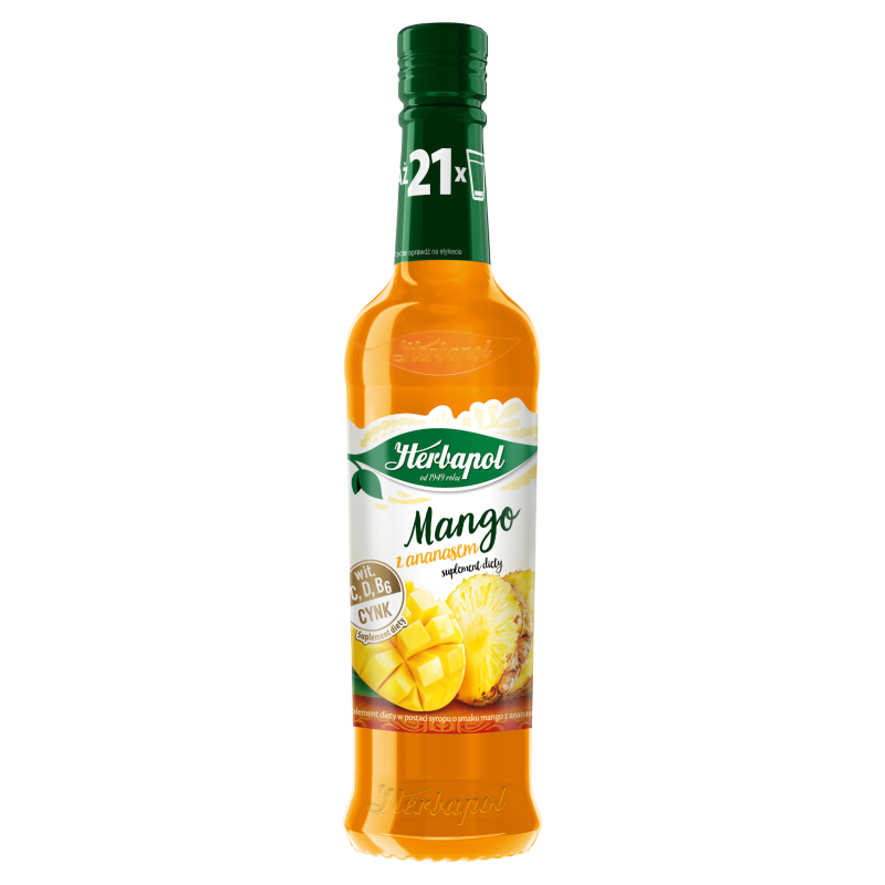 HERBAPOL NAHRUNGSERGÄNZUNGSMITTEL MANGOSIRUP MIT ANANAS 420 ML - Biolaboratorium