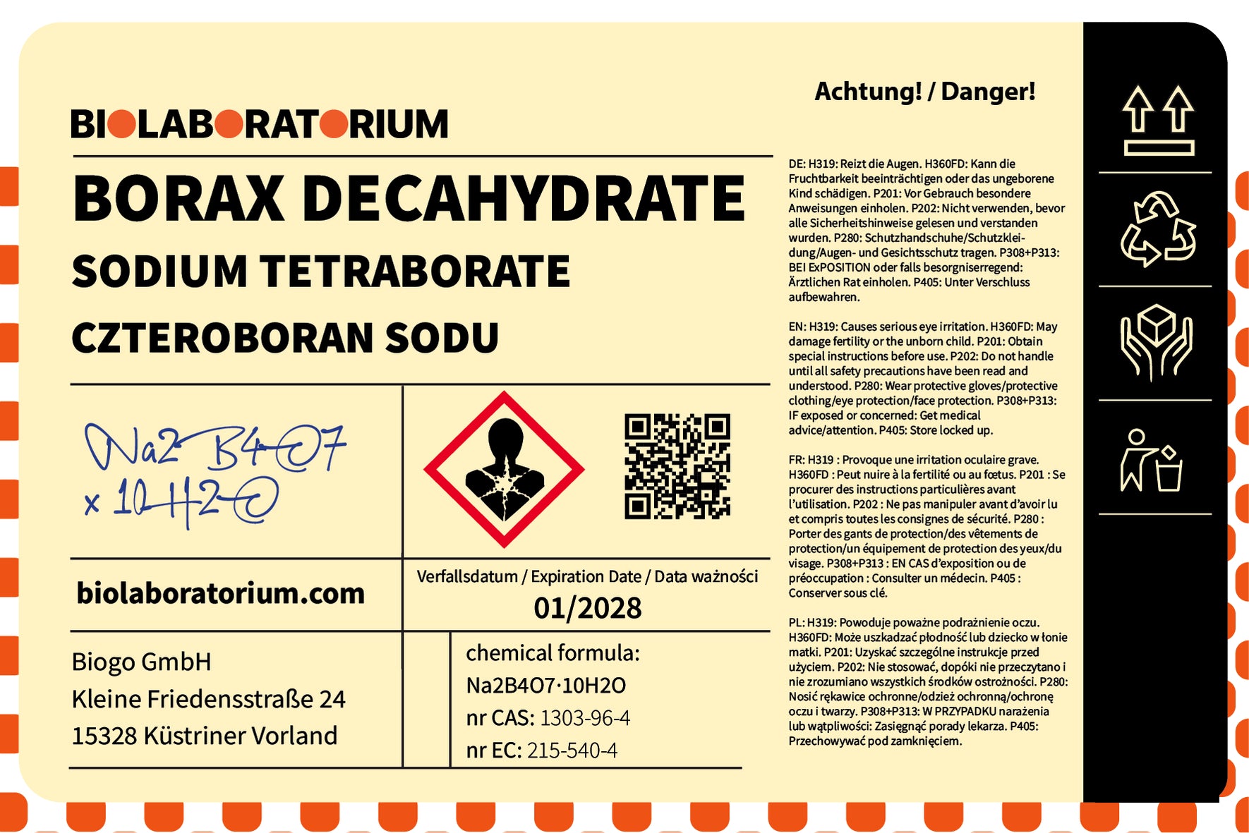 Boric acid 1kg BIOLABORATORY