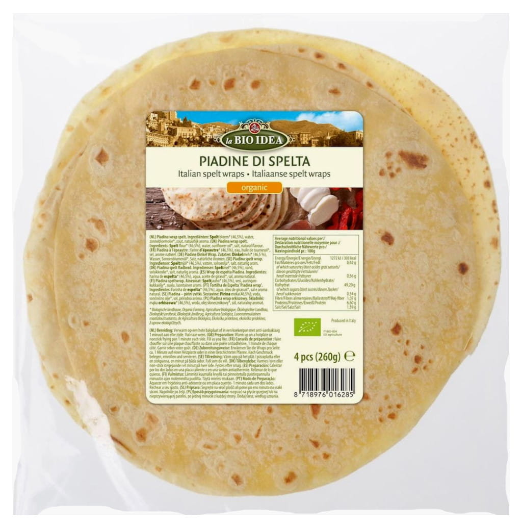 BIO-SPELZ-TORTILLA PIADINA 260 g – LA BIO IDEA MHD: 09-2026