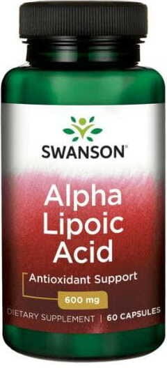 ALA Alpha-Liponsäure 600 mg, 60 Kapseln, SWANSON MHD: 09-2026
