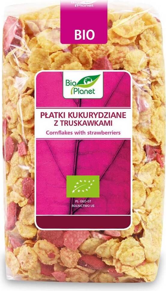 BIO-Maisflocken mit Erdbeeren 250 g – BIO PLANET MHD: 10-2026