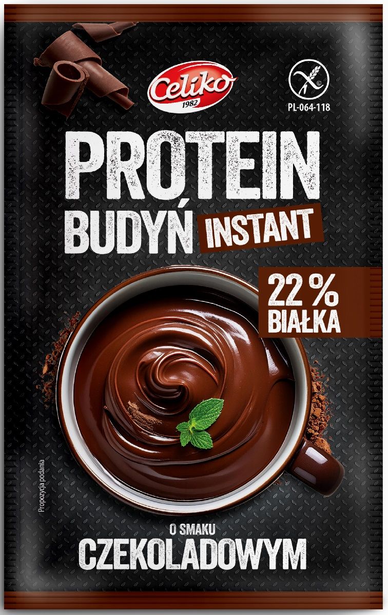 GLUTENFREIER INSTANT-PROTEINPUDDING MIT SCHOKOGESCHMACK 40 g – CELIKO MHD: 09-2026