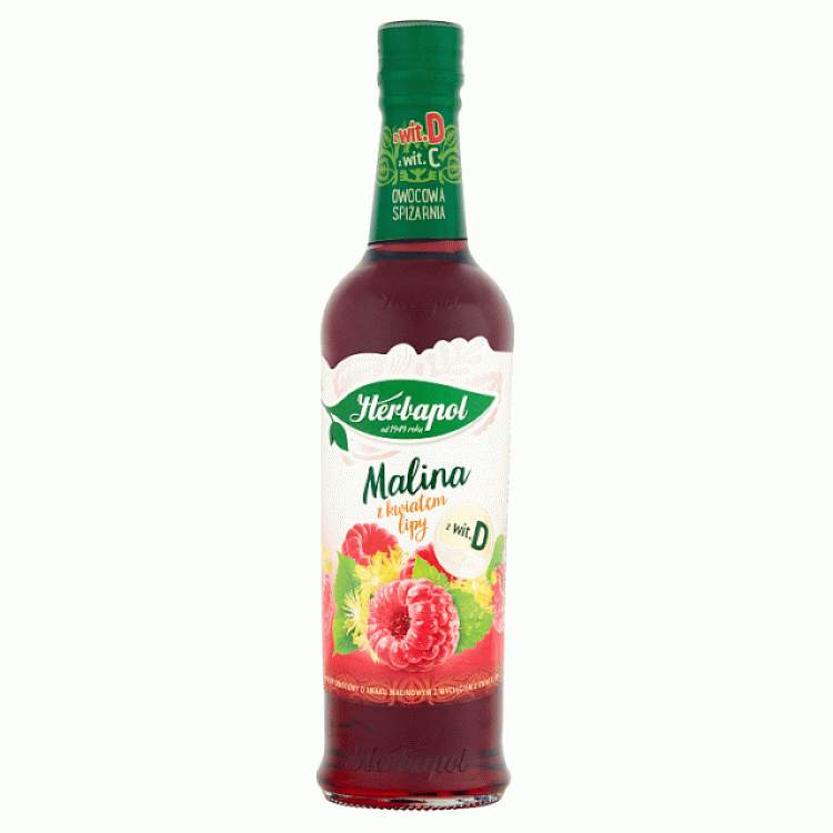HERBAPOL NAHRUNGSERGÄNZUNGSMITTEL SIRUP MIT HIMBEERGESCHMACK MIT LIND BLOWER-EXTRAKT 420 ML - Biolaboratorium